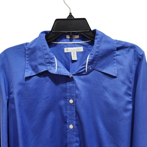 Hudson Room Shirt Men's Size 16 Blue Long Sleeve Classic Button Down 100% Cotton - Picture 8 of 11